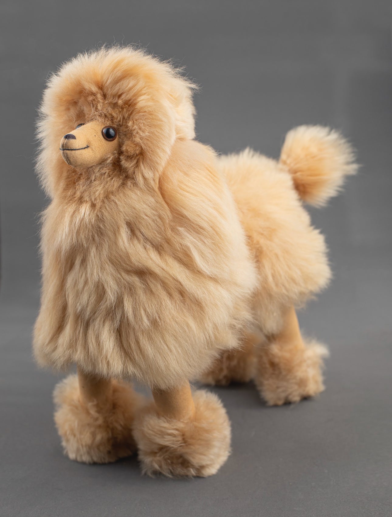 Alpaca Fur Stuffed Animal - Light Brown