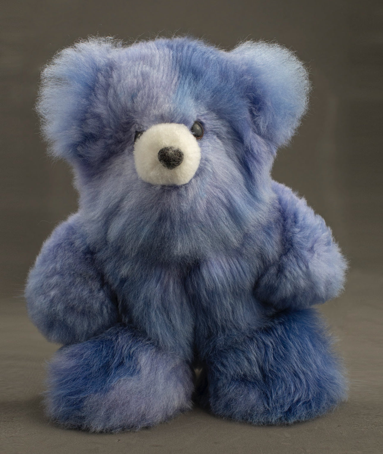 Alpaca Fur Stuffed Animal - Blue Bear