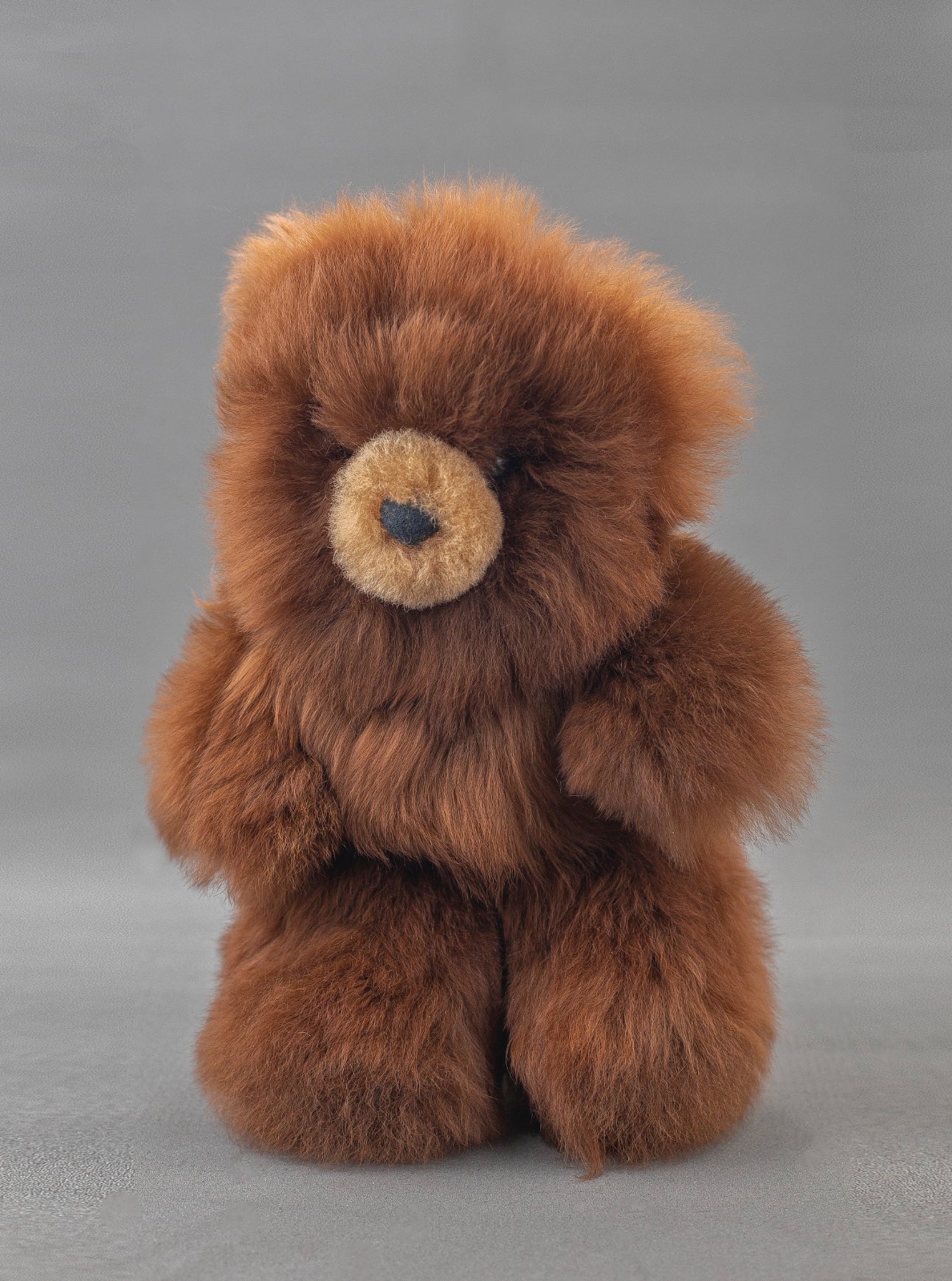 Alpaca Fur Stuffed Animal - Brown Bear
