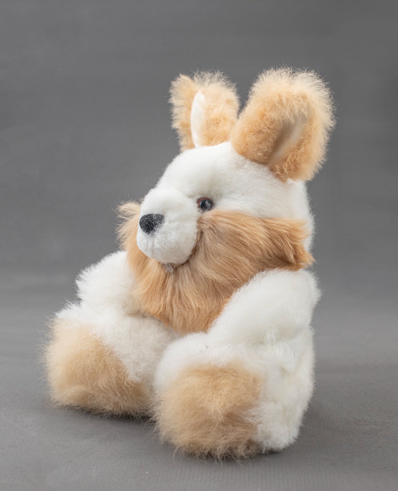Alpaca Fur Stuffed Animal - Light Brown Bunny