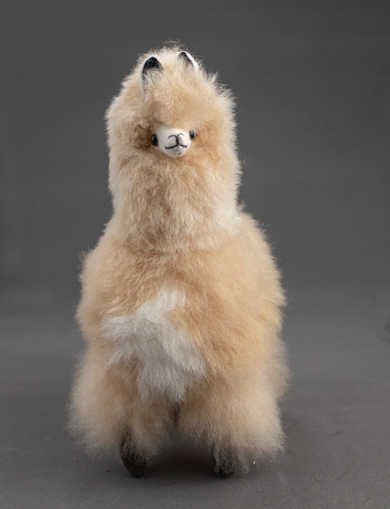 Alpaca Fur Stuffed Animal - Beige Llama