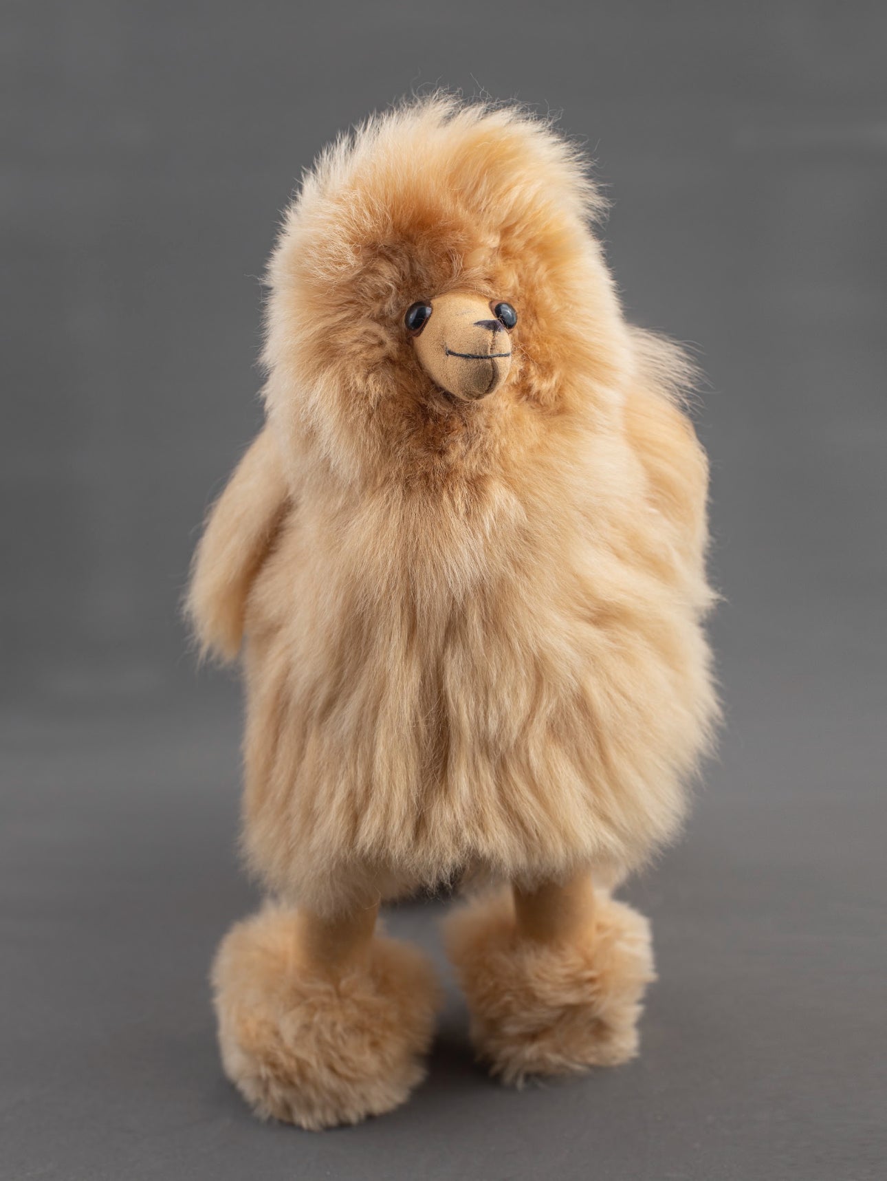 Alpaca Fur Stuffed Animal - Light Brown