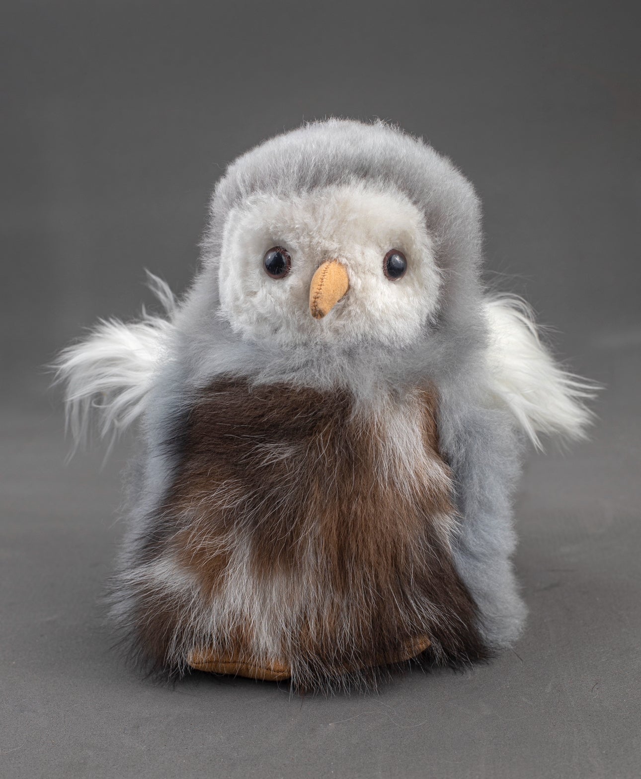 Alpaca Fur Stuffed Animal - Owl