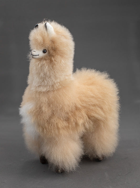 Alpaca Fur Stuffed Animal - Beige Llama
