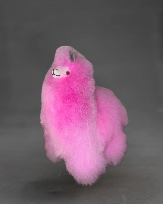 Alpaca Fur Stuffed Animal - Pink