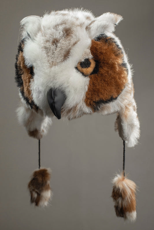 Alpaca Fur Animal Hat - Owl