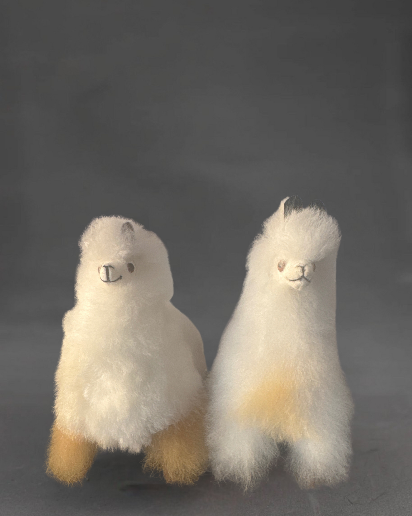 Alpaca Fur Stuffed Animal - White/Light Brown Spots